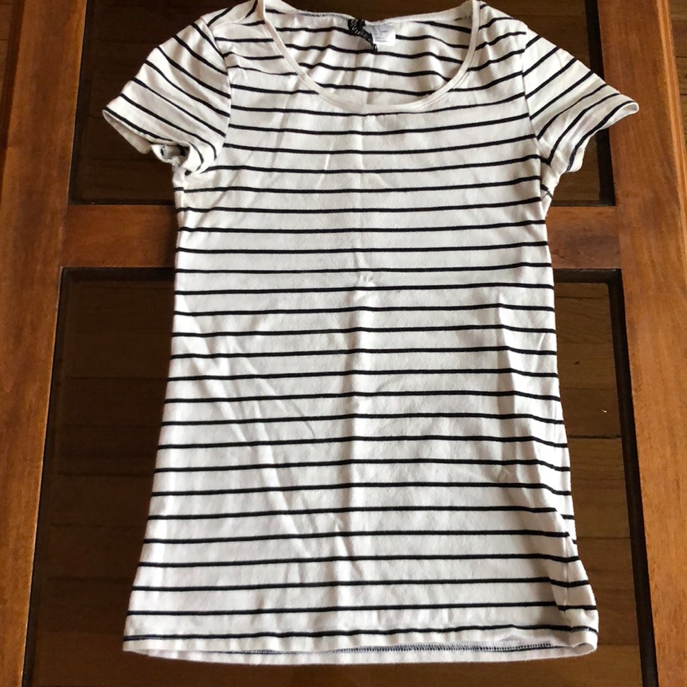 H&M Black & White Striped Tee